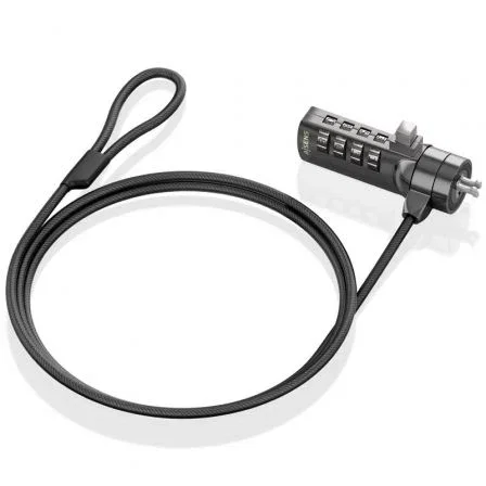 Aisens Cable de Seguridad ASLK-D40N03-BK con Combinación, 1.5m, Negro